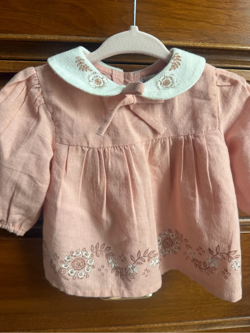 Bebe Organic Baby dress and bloomers with embroidery